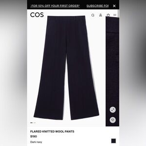 COS FLARED KNITTED WOOL TROUSERS